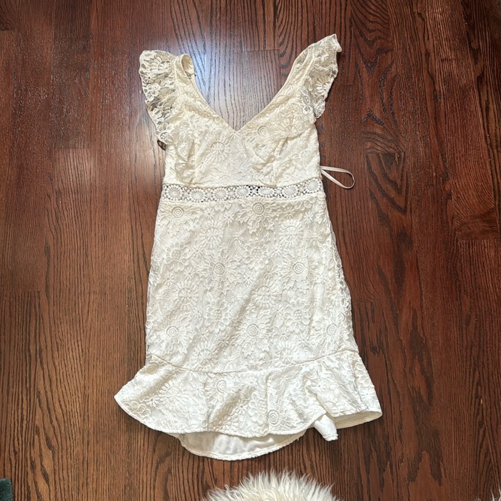 white mini dress